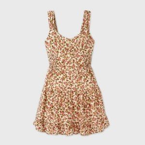 Wild Fable Pink Floral Tiered Smocked Mini Dress